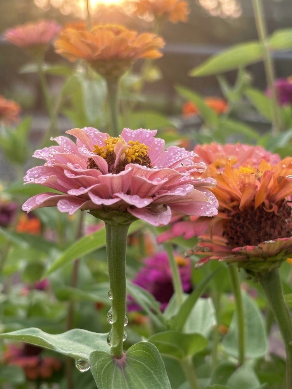 Blush Pink Zinnia Photography Print - Unbranded